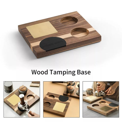 MHW-3BOMBER Vintage Wood Coffee Tamping Station